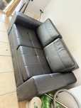 Sofa czarna eko- skora - rozkladana