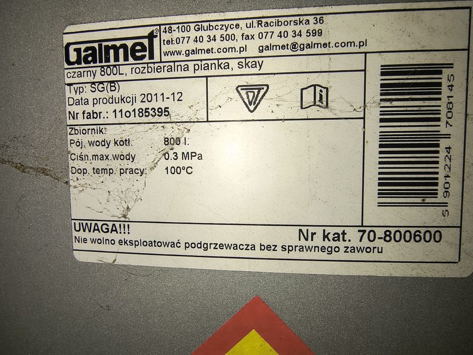 Galmet zbiornik zbiornik.galmet sg(b) skay 800l  .Tanio
