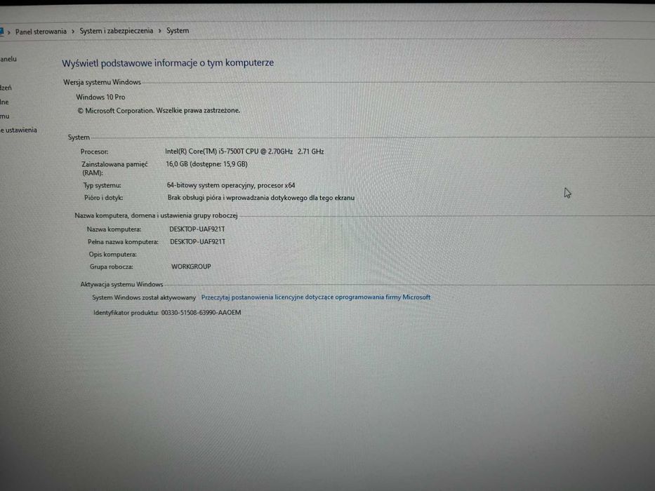 Bardzo ładny Komp Dell optiplex 3050 mini i5 16GB RAM NOWY 480SSD wifi
