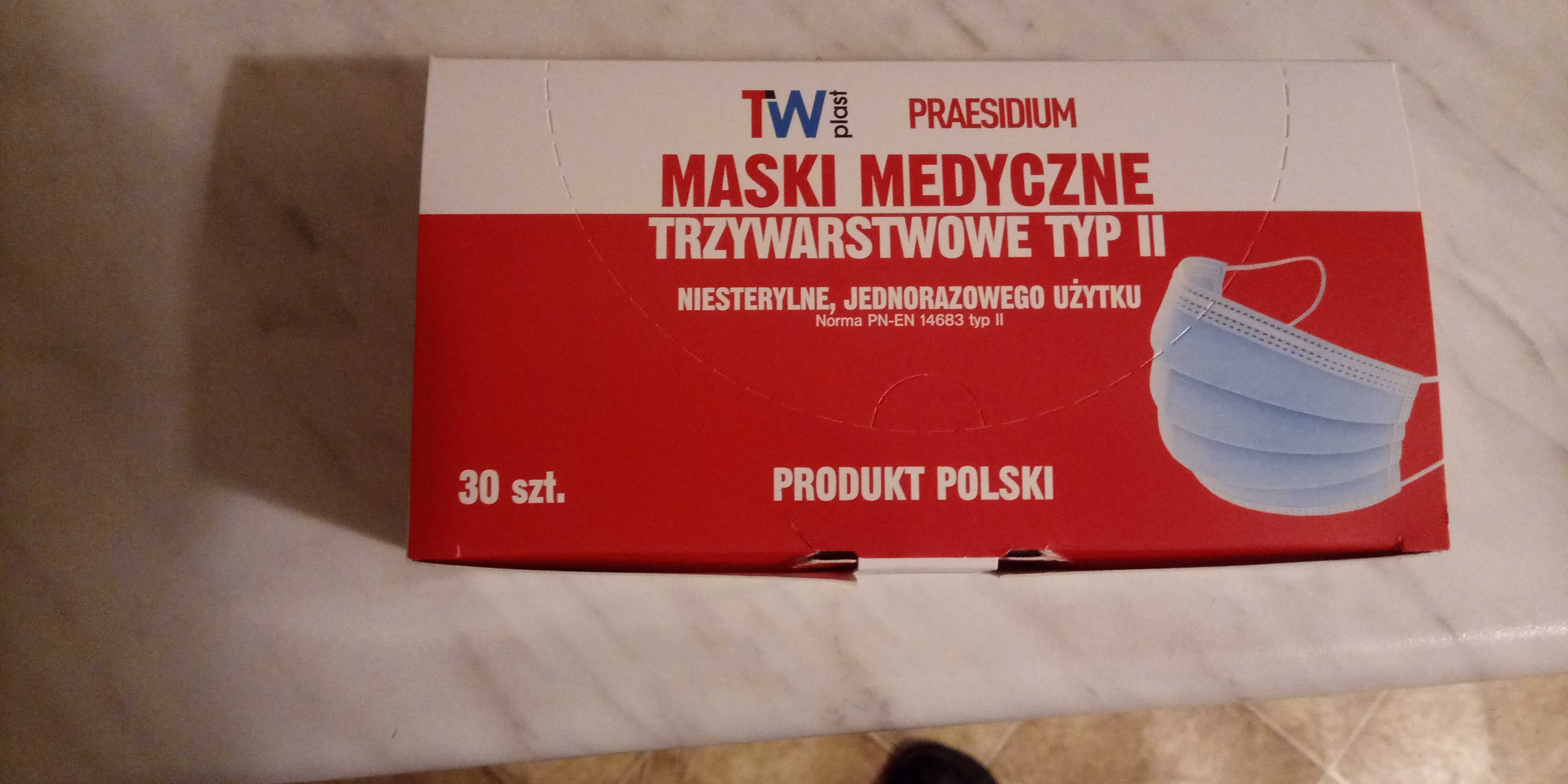 Maseczki medyczne trzywarstwowe typ II Praesidium !!!Gratis!!!Okazja