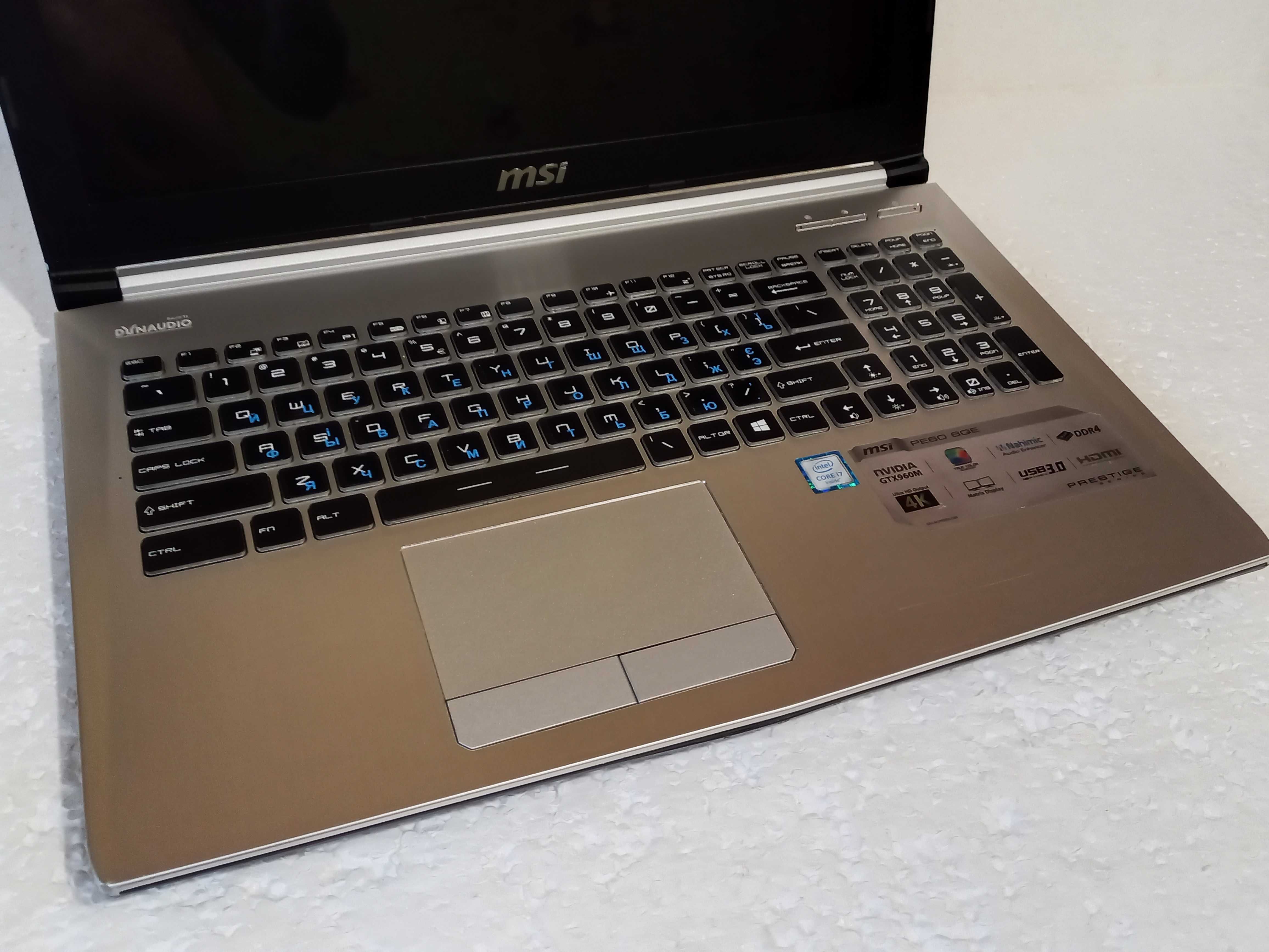 Игровой MSI Prestige PE60  /Intel Core i7/ 16 RAM/ ТОП Видео GTX GDDR5