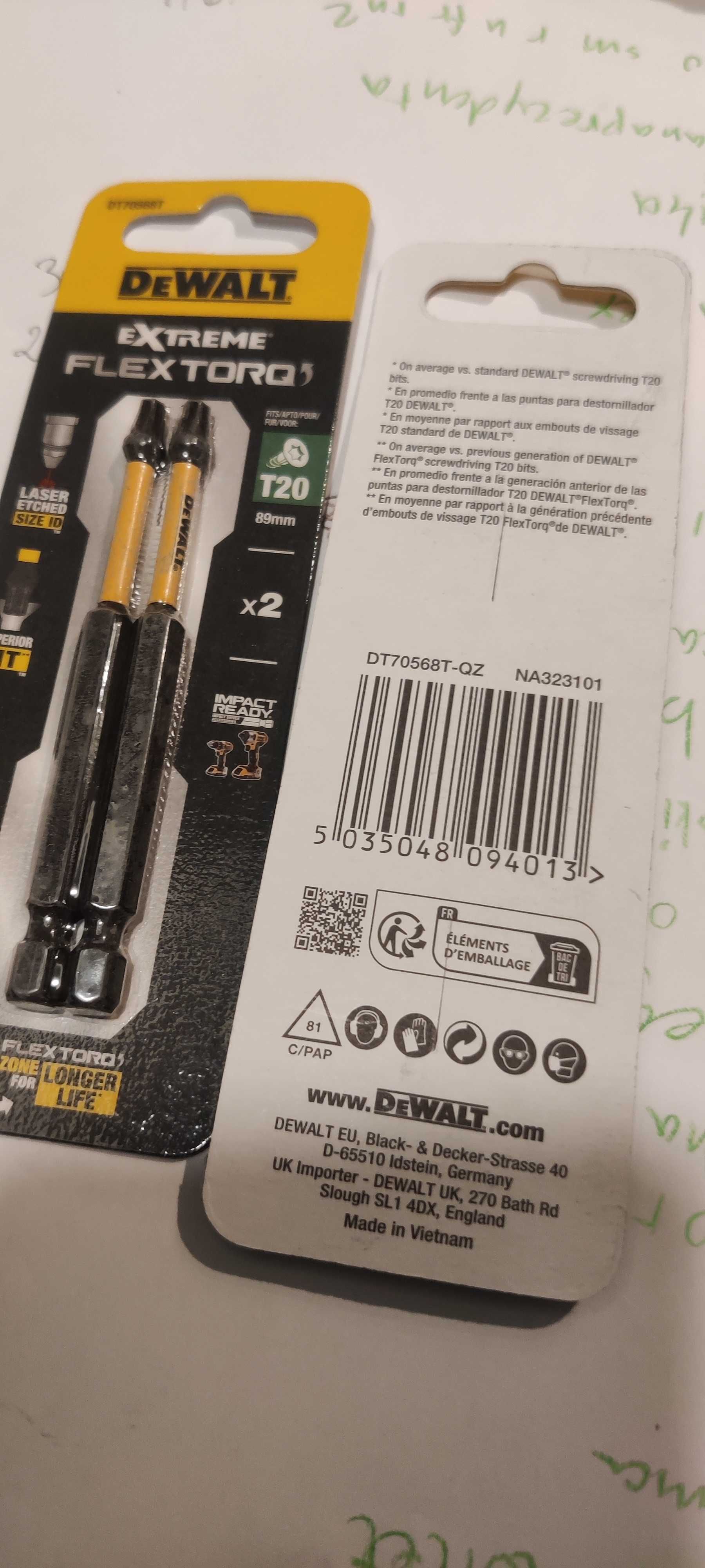 DeWalt zestaw bitów DT70568T 2szt w zestawie przedłużone Torx T20