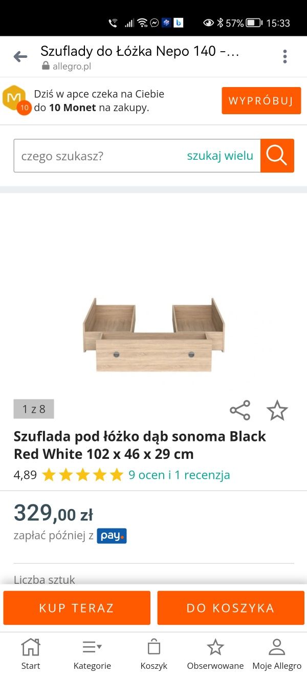 Łóżko Podwójne Black Red White Stefan 140x200 ciemny brąz +gratis 
4,2