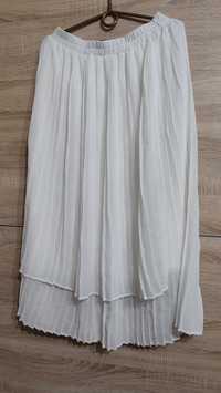 Biała plisowana spódnica sinsay