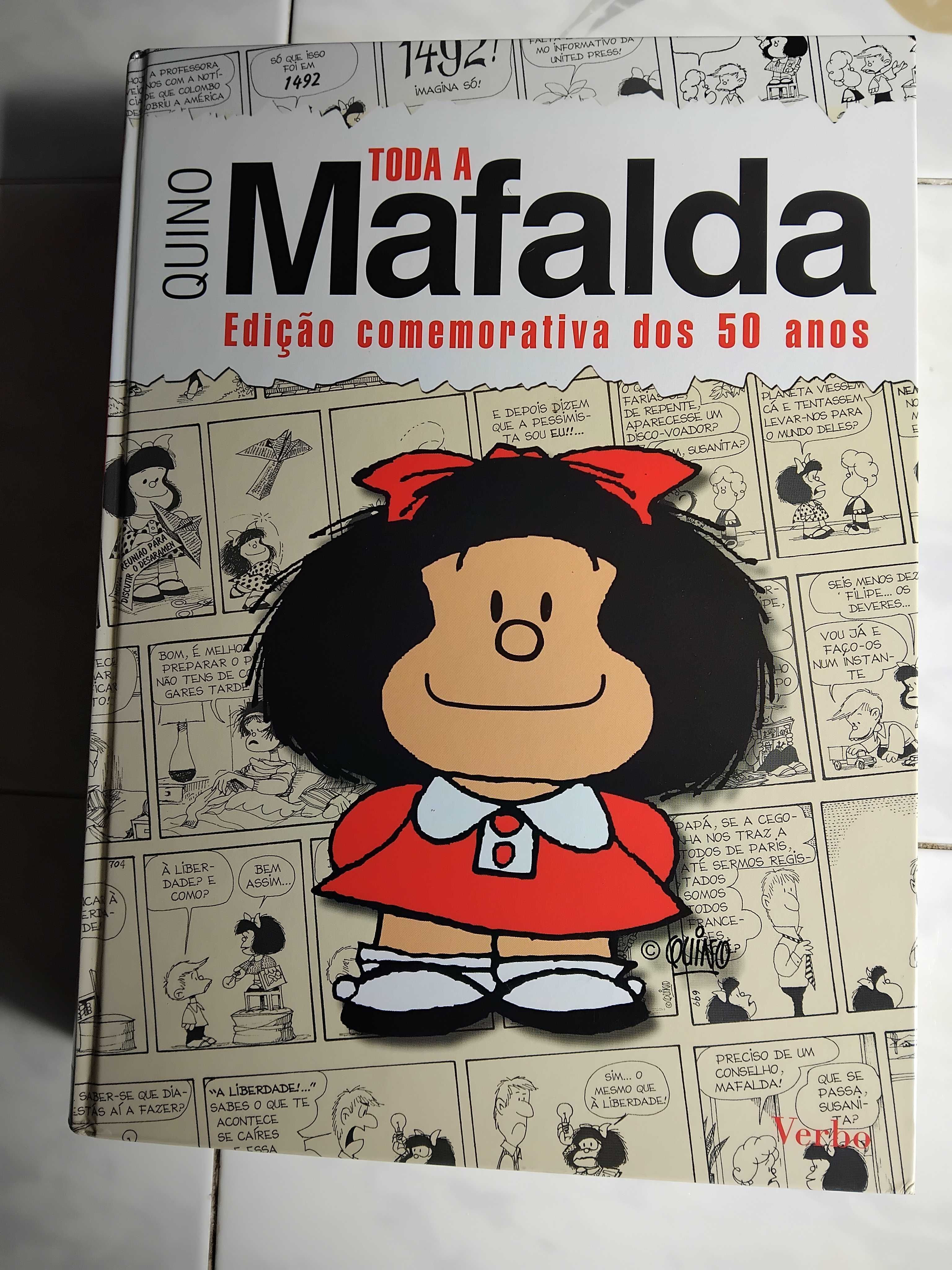 LIVRO DE BD: QUINO - TODA A MAFALDA EDIÇÃO COMEMORATIVA DOS 50 ANOS