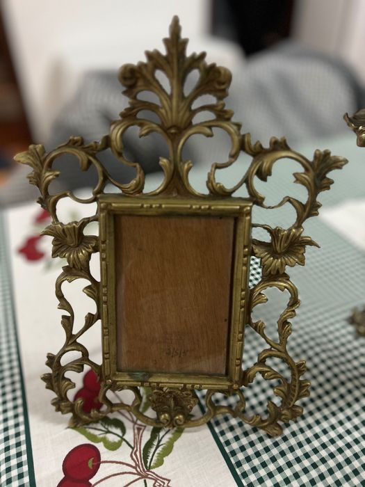 Moldura latão antiga