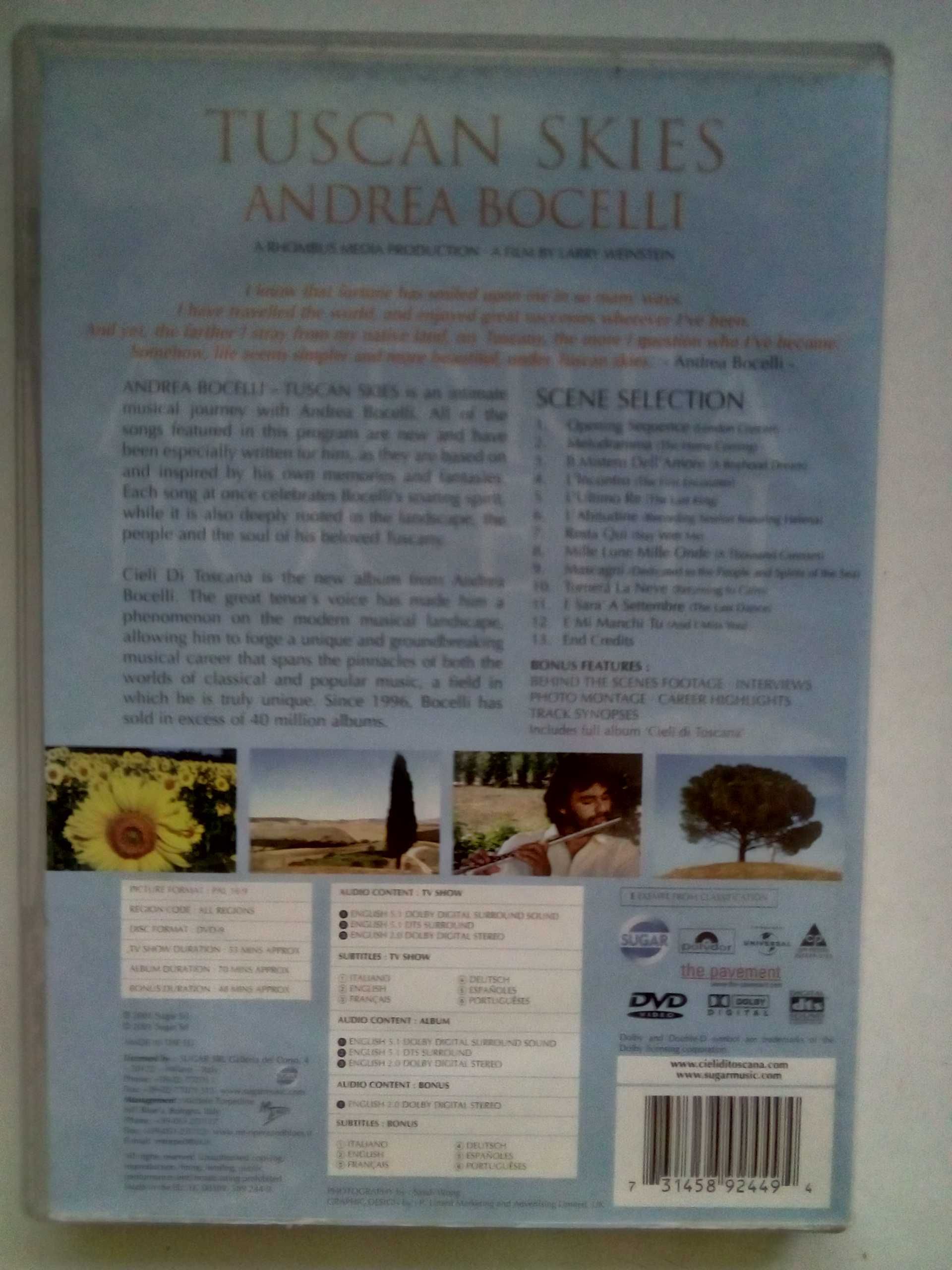 Andrea Bocelli, Tuscan Skies, dvd