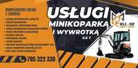 Usługi Minikoparką,wywrotka 3,5t, wiercenie wiertnicą, montaż ogrodzeń