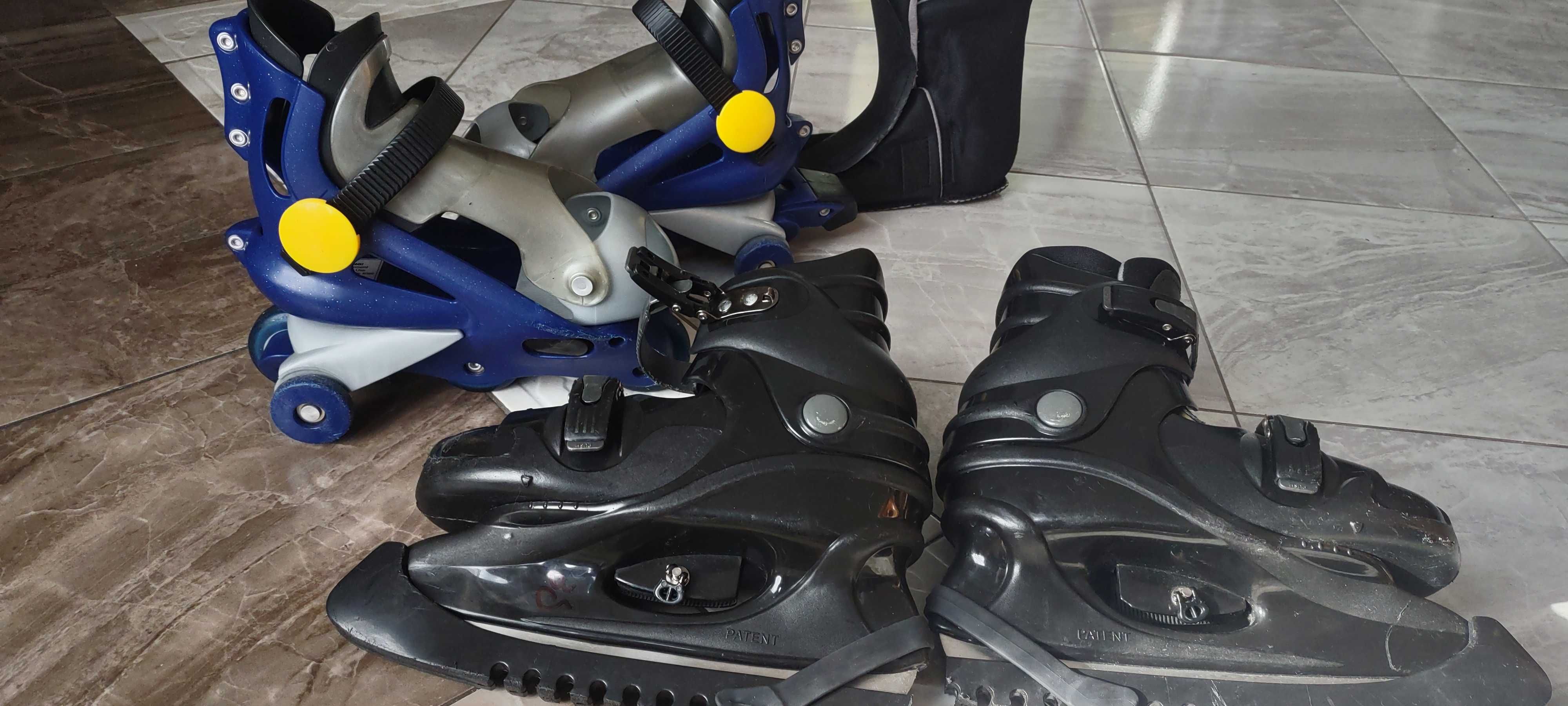 2 pary: Łyżwy i rolki 3 kołowe automatyczne w zestawie! gratis wysyłka
