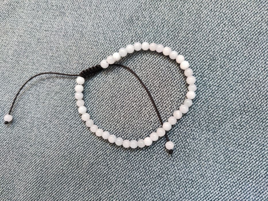 Bransoletka z kamieni crazy agat biała