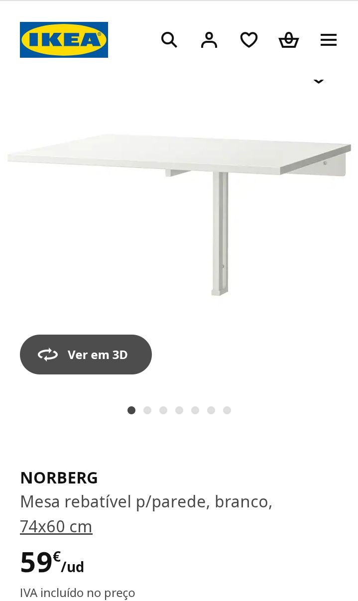 Mesa rebatível Norberg ikea