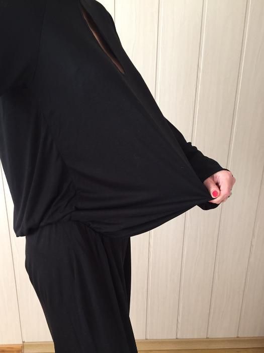 Kombinezon ciążowy jednoczęściowy Asos Maternity XS/S czarny siateczka