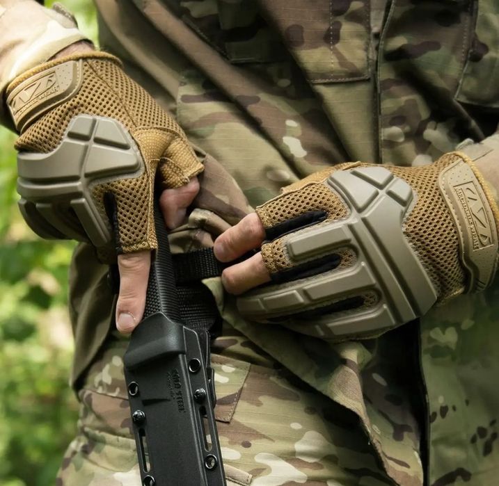 Тактична рукавиця Mechanix Wear M-Pact Partial Finger Coyote