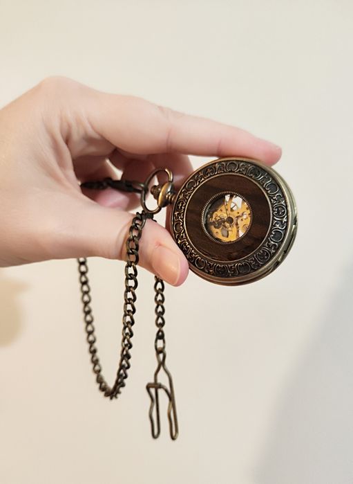 Zegarek kieszonkowy zębatki stare złoto gadżet steampunk