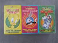 Conjunto 3 Álbuns Duplos de Cassetes VHS – Desenhos Animados Clássicos