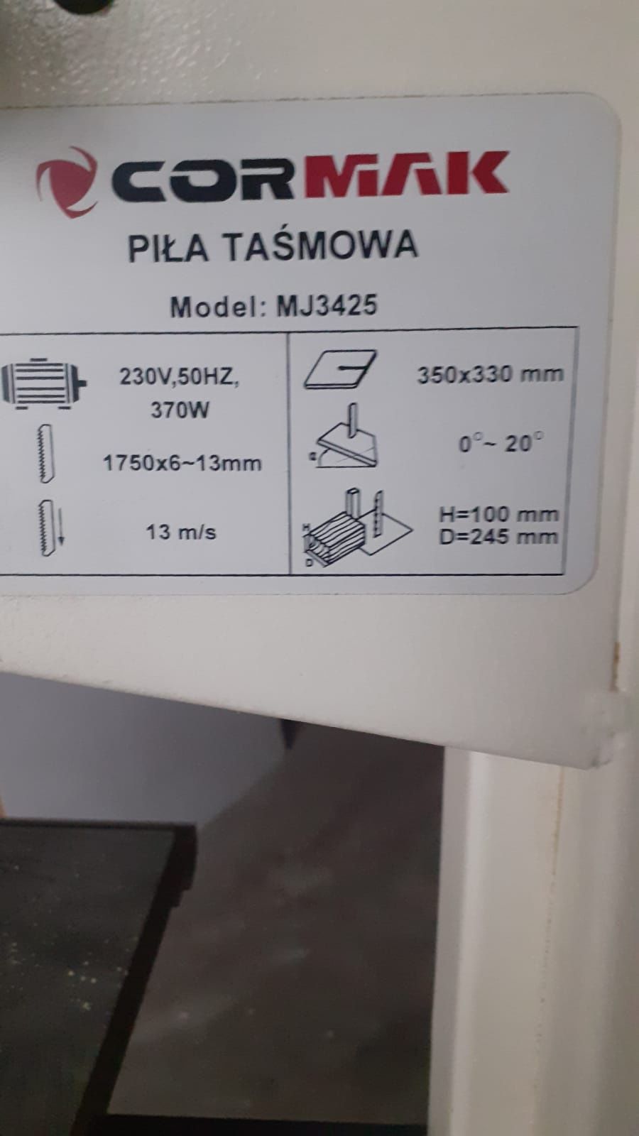 Piła taśmowa do drewna