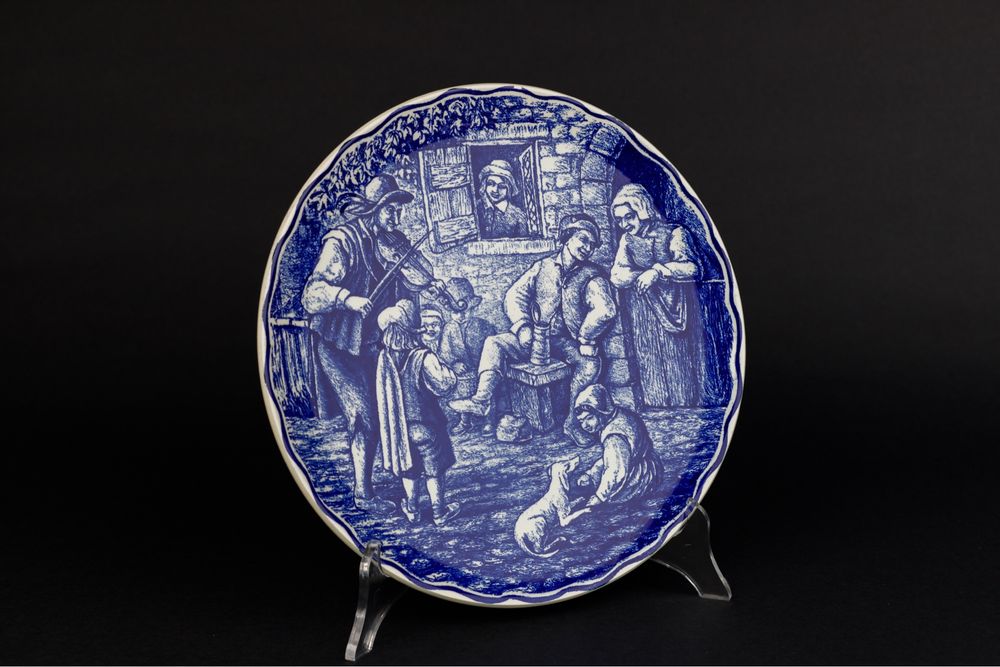 Delft Boch Freres ceramiczny talerz ręcznie malowany