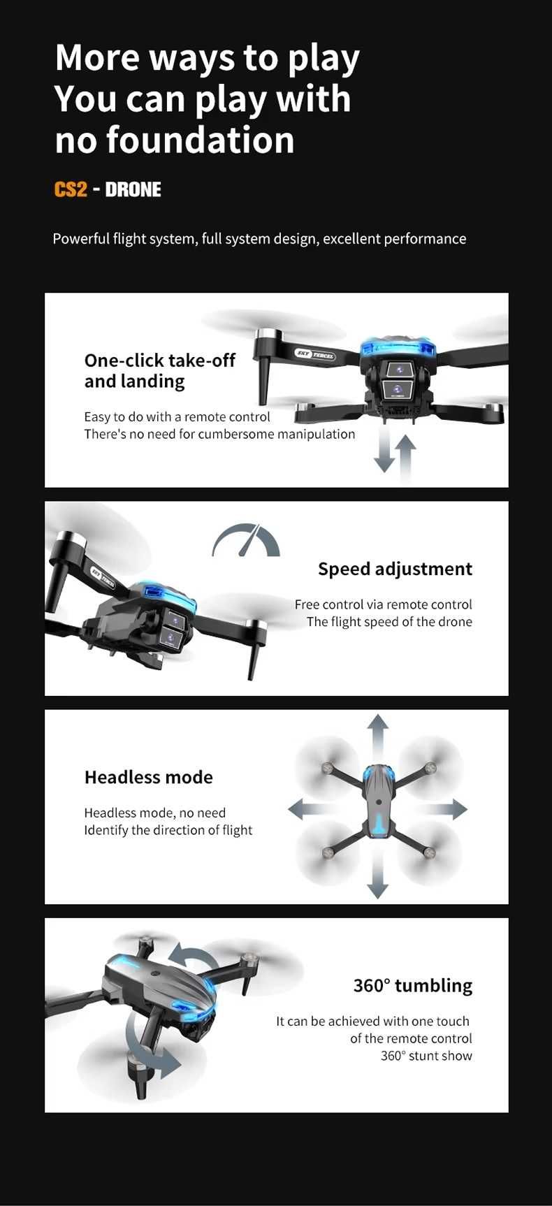 Dron Cs-2 kamera HD silnik bez szczotkowy.