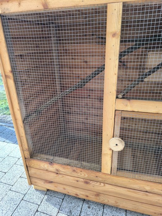 Nowa woliera drewniana dla papug z budką – transport cała Polska