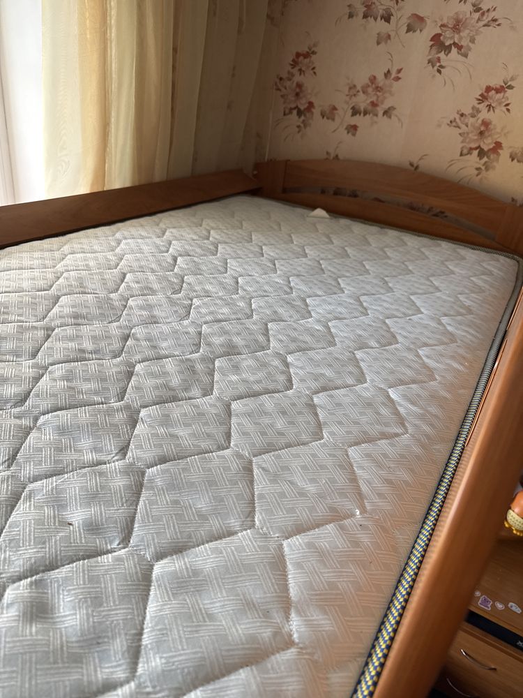 Двоповерхове дитяче ліжко з матрацами та ящиком