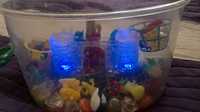 Podwodny świat akwarium światła piasek figurki