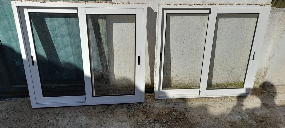 2 janelas alumínio 100cm(larg)x90cm(altura)
