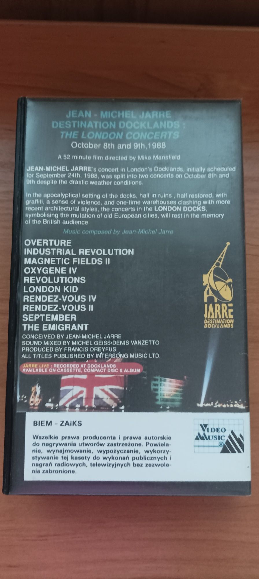 Kaseta VHS Jean Michel Jarre