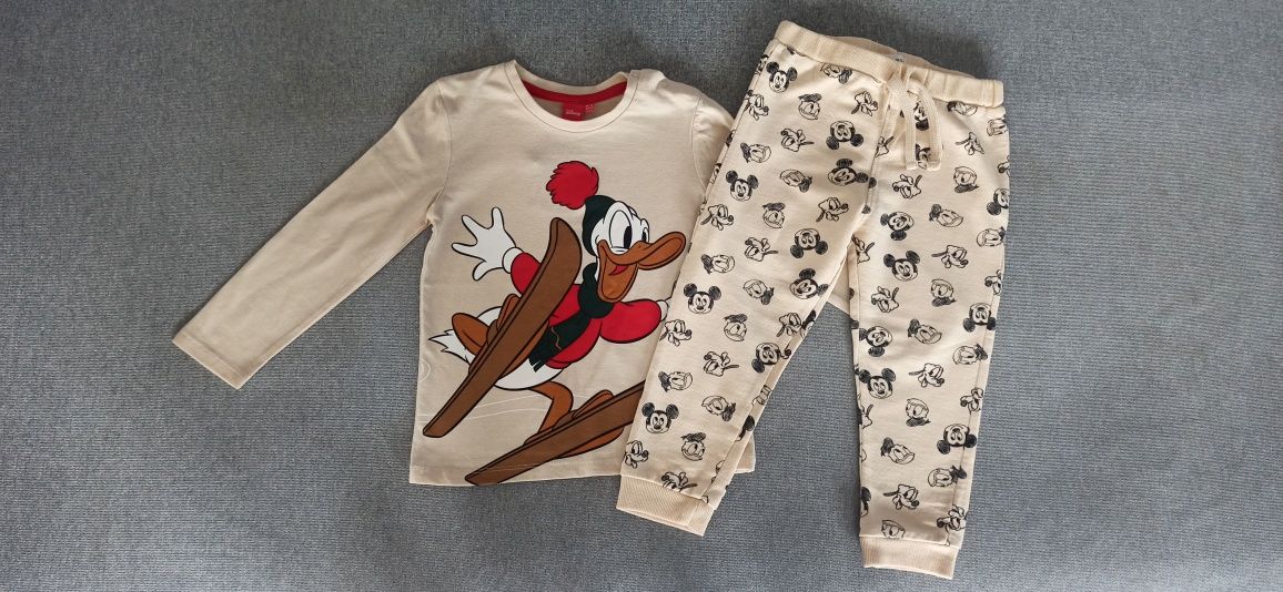 Komplet Bluzka + Spodnie Disney Myszka Miki Donald Nowy! R.98 + Gratis