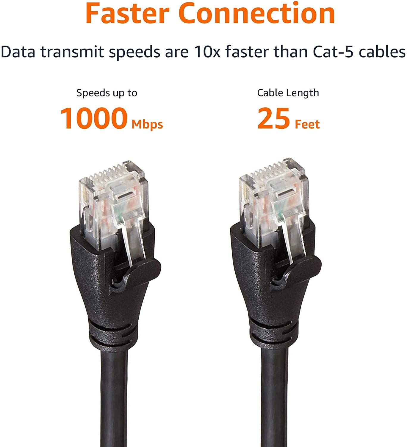 kabel internetowy patchcord amazon basics 7,6 metrów czarny rj - 45