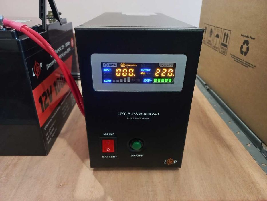ИБП с правильной синусоидой 12V LPY-B-PSW-800VA+(560Вт) 5A/15A