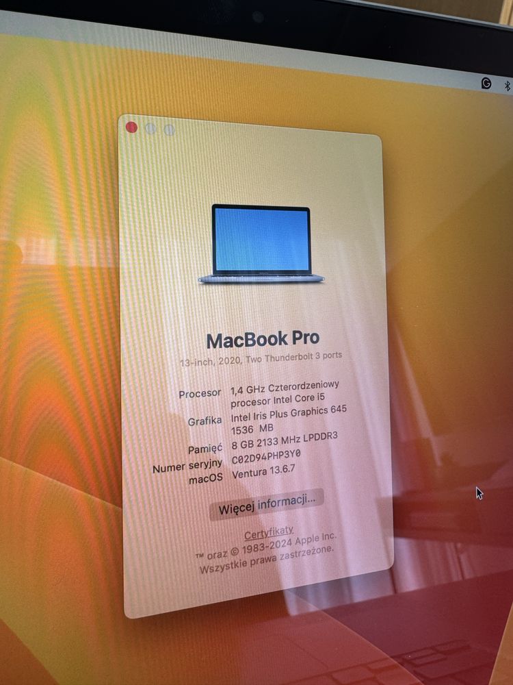 MacBook Pro 13” (2020) 512 GB