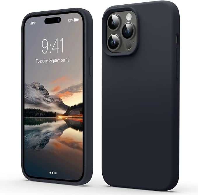 Etui Plecki Flyzoo do Apple iPhone 14 Pro czarne z płynnego silikonu
