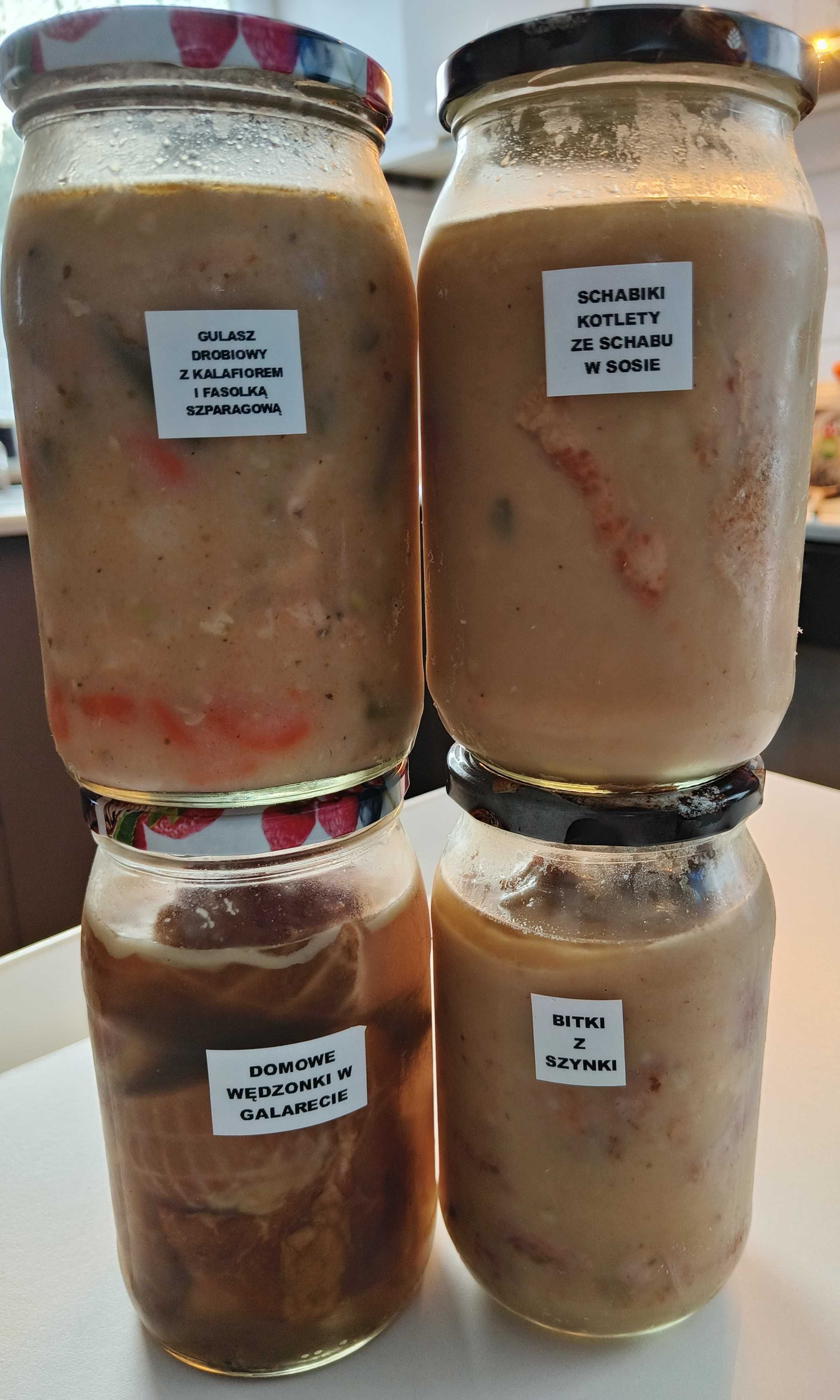 Wekowane dania obiadowe w słoikach zestaw 14x0,9l wysyłka paczka termo
