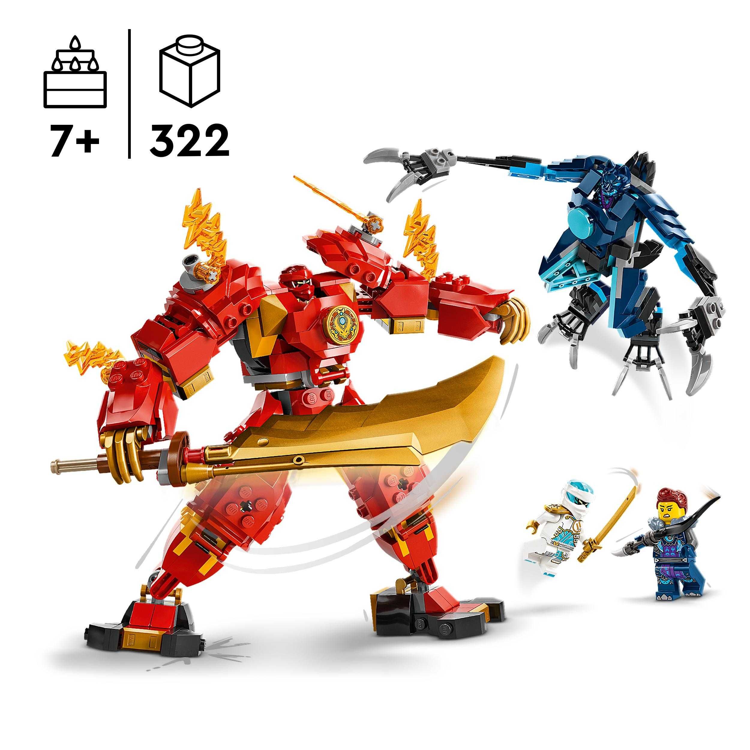 LEGO NINJAGO Mech Żywiołu Ognia Kaia 71808 - 4 figurki w zestawie!