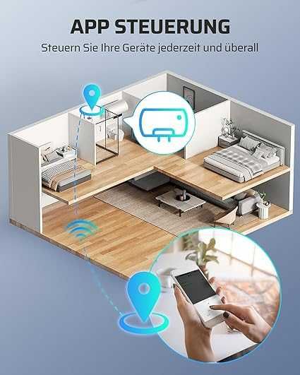 Gniazdka Smart WiFi zewnętrzne IP44, 16A, 3680W, 2 szt., Zdalne Ster.