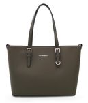 FLORA&CO torebka damska klasyczna sztywna z paskiem V048 khaki