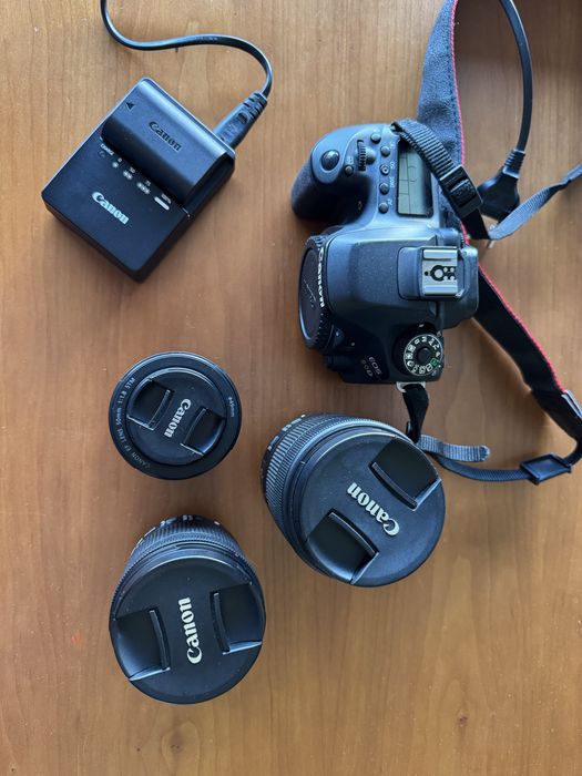 Canon EOS 80D + 3 objetivas