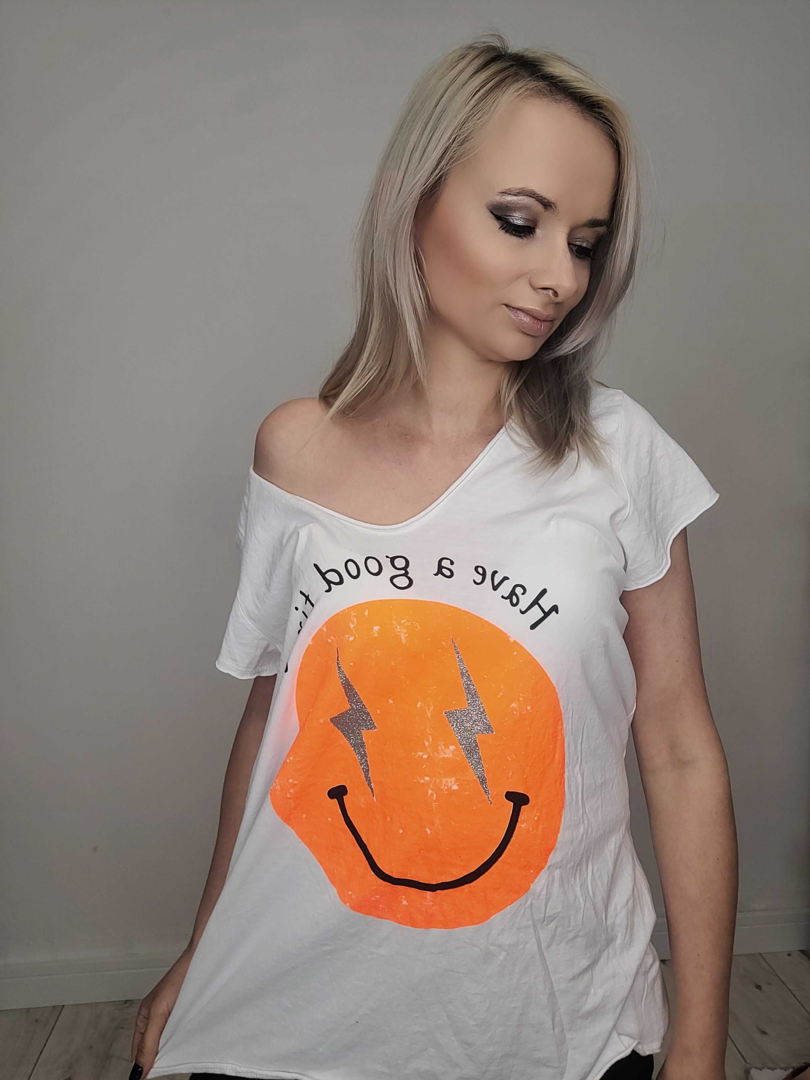 T-shirt koszulka SMILE buzia WŁOCHY r. UNI