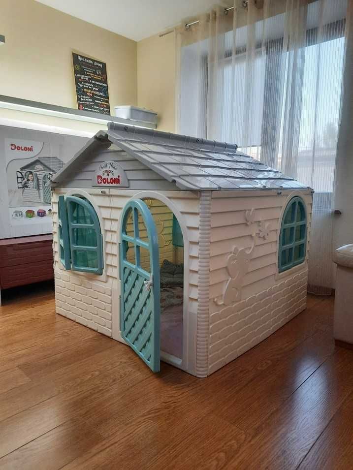 Детский игровой  домик будинок дитячий пластиковый со шторками