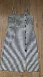 Bawełniana, letnia sukienka w paski, midi, M/38, L/40