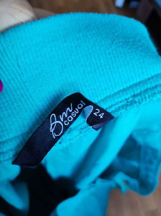 Bm Casual r 52 turkusowe rybaczki bawełna plus size