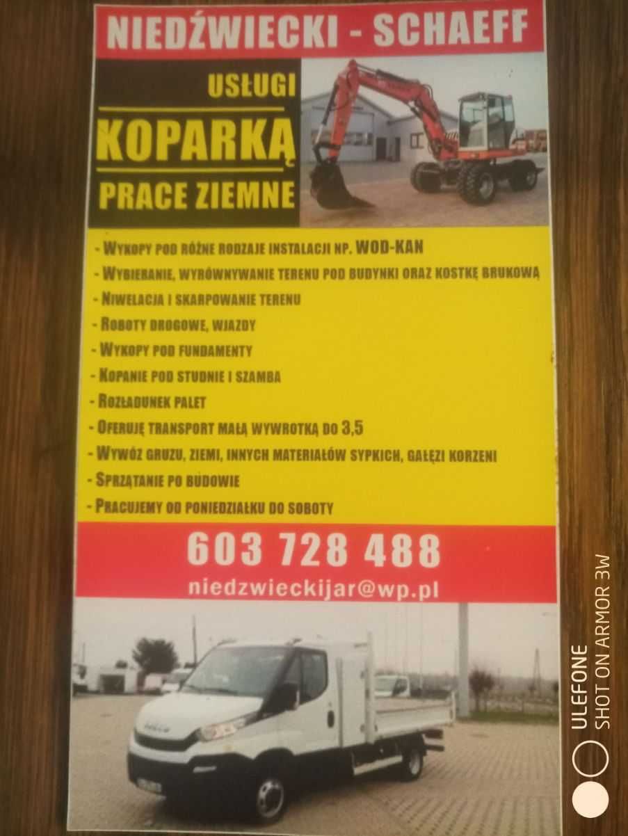 Usługi koparką prace ziemne wynajem koparki