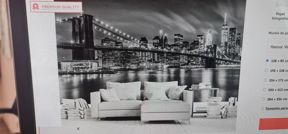 Mural de Parede BROOKLYN BRIDGE Nightly impres. Monoc.de Melanie Viola