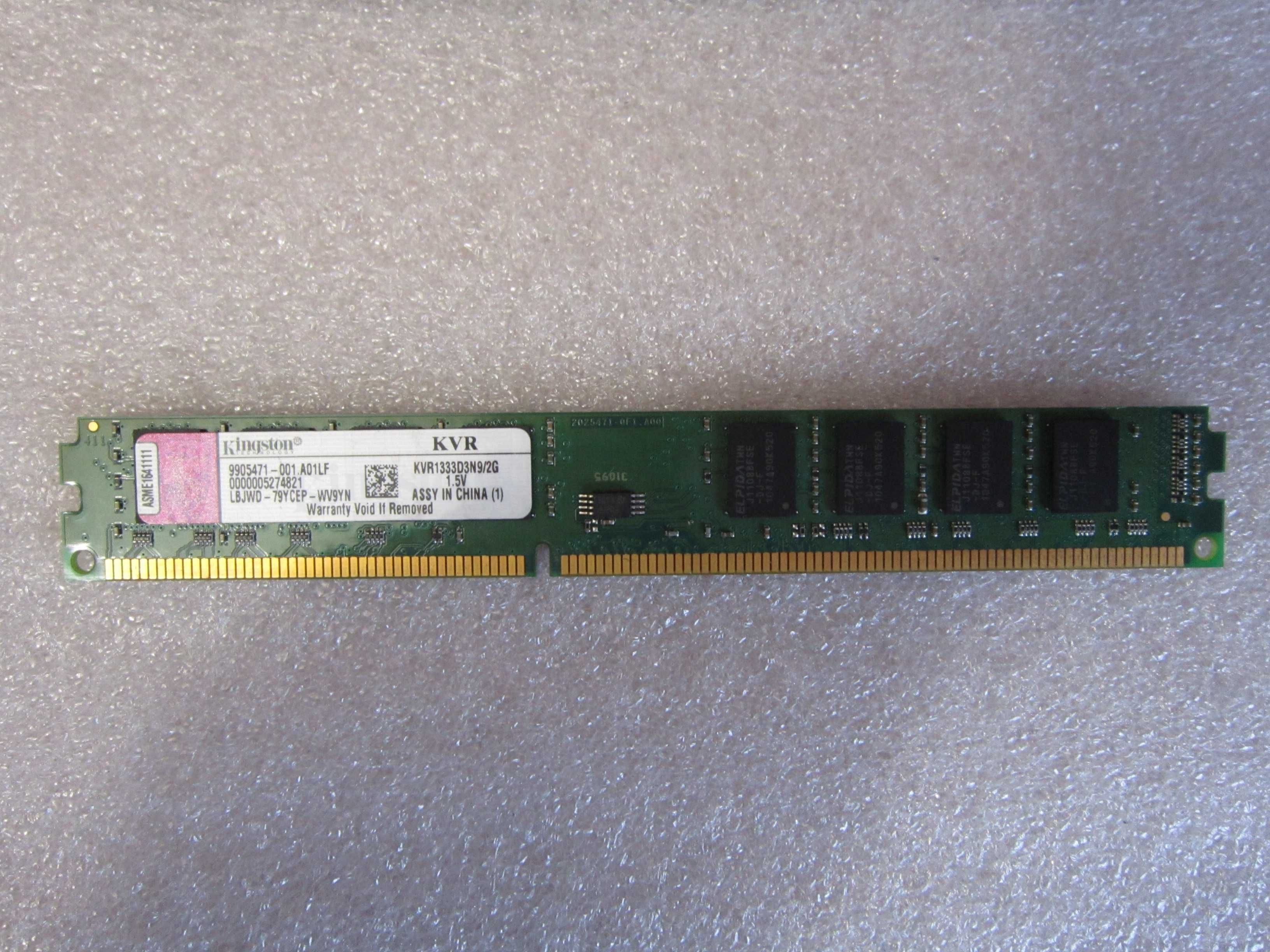 2GB Pamięć ram DDR3 Kingston 2GB KVR1333D3N92G 1.5V