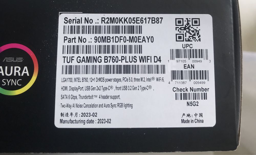 Płyta główna B760-PLUS WIFI D4 jeszcze na gwarancji