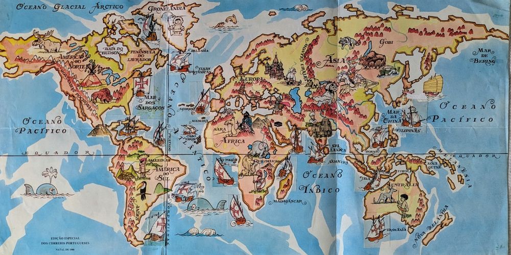 Mapa mundo, Edição especial Correios Natal 1988