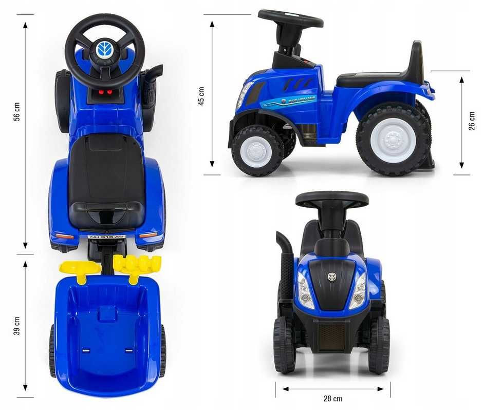 Duży Traktor Dla Dzieci Zabawka Dziecka Z Przyczepką Jeździk Pchacz