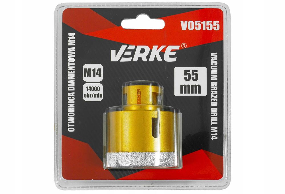 Mocna Otwornica Diamentowa 55mm Wiertło Koronka Szlifierka M14