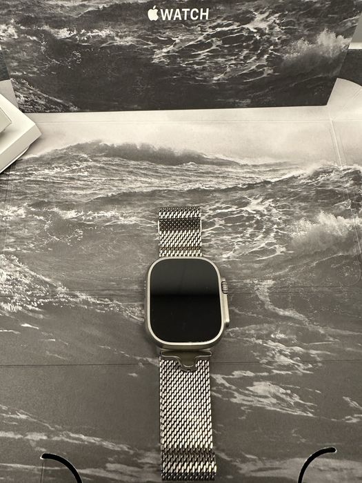 Apple Watch Ultra Wide 2 + Bransoleta Titanium Srebrna L