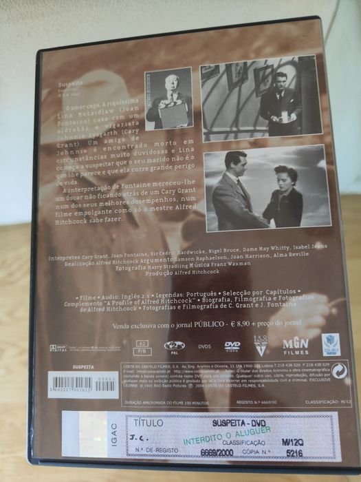 DVD Suspeita (de A. Hitchcock)